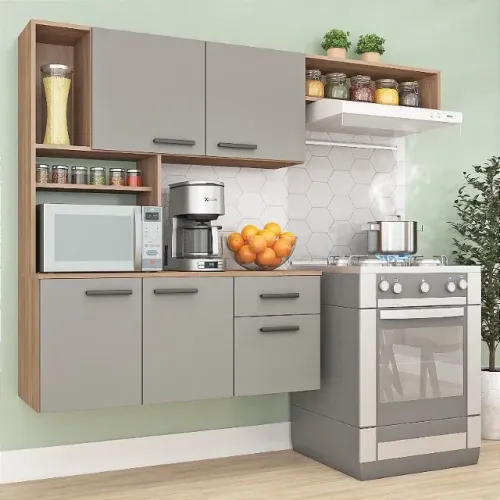 Cozinha compacta muito bem organizada