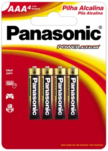 04 Pilhas Aaa Alcalina Panasonic Original 1 Cartela Alkaline