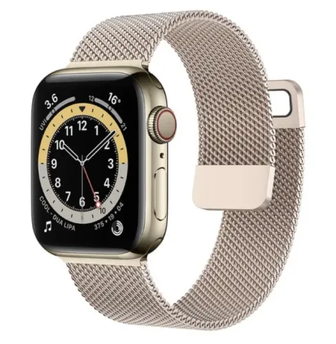 Pulseira Milanesa Metal Strap para Smartwatch Ouro Vinagre