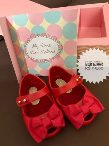 Melissa Mini Sapatilha Laço Vermelha - Nova