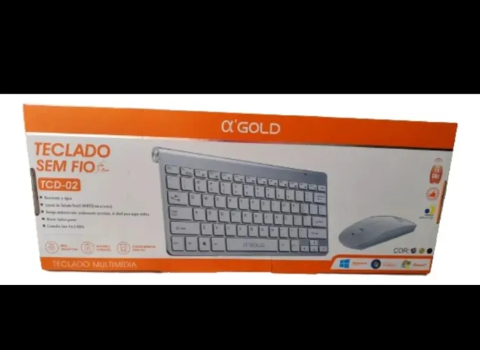 Kit Teclado e Mouse Sem Fio Alpha Gold TCD-02