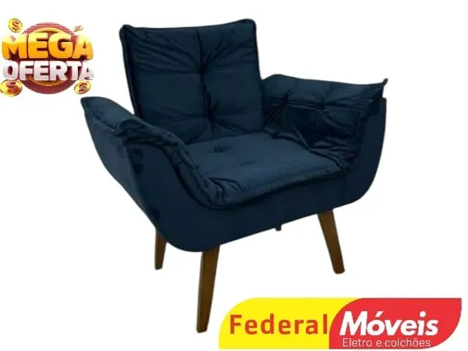 Poltrona Azul Veludo MAIS VENDIDO