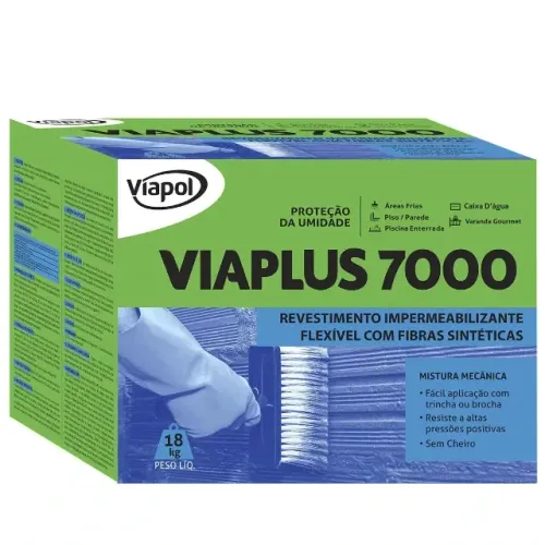 Revestimento Impermeabilizante Argamassa Viaplus 7000 18kg (2 CAIXAS)