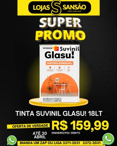 Tinta Suvinil Glasu ! 18 LT 