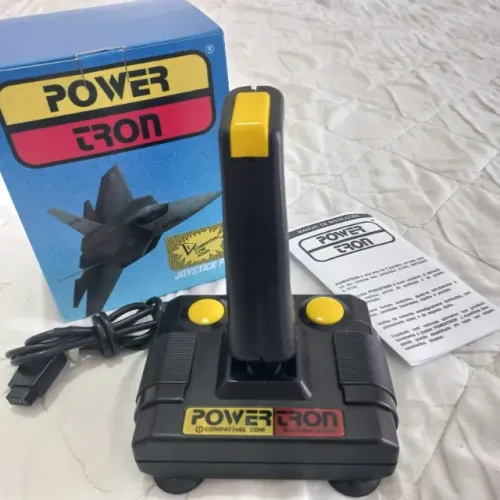 Joystick Power Tron (Padrão Atari) c/ Caixa e Manual