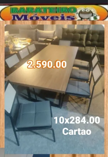 Mesa de jantar 8 cadeiras versátil
