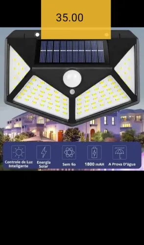 Refletor led com painel solar