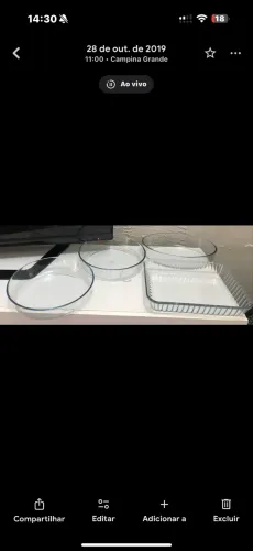 Travessas de vidro TAM G