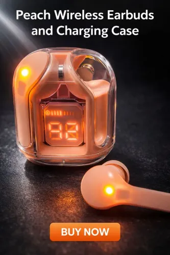Fone de ouvido Feminino Bluetooth sem fio, auscultadores HIFI transparente