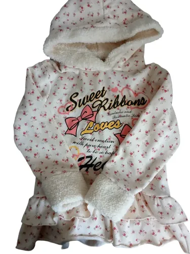 Blusa de Frio Infantil Sweet Ribbons com Capuz