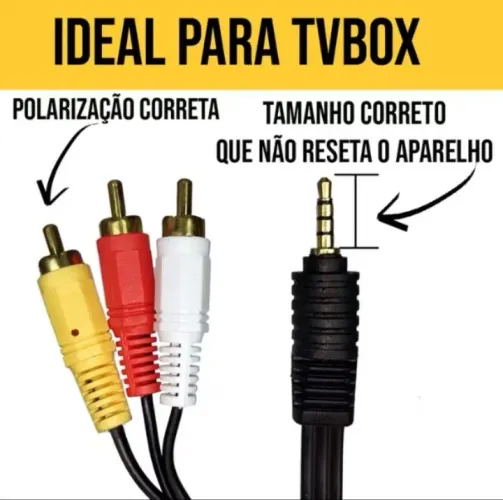 Cabo 3 RCA para P2 TV Box - Ideal para seu aparelho!