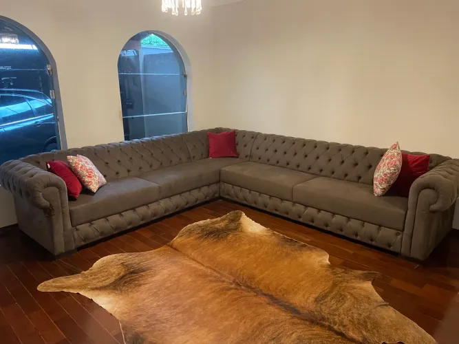 Sofá  8 lugares Suede Semi Novo