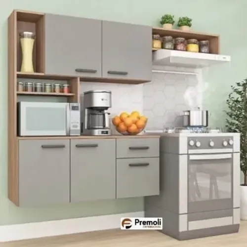 Cozinha Compacta Suspensa LIS 180 cm 5 Portas 1 Gaveta-