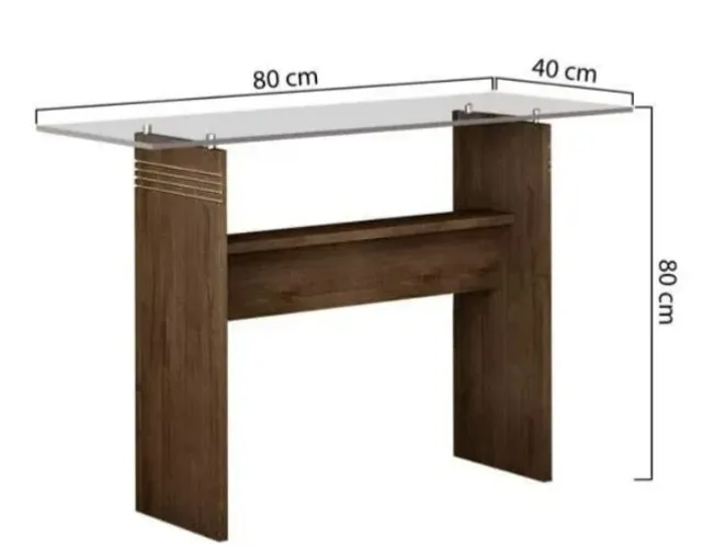 Aparador para de sala de estar 0,80cm altura e 0,80cm de comprimento do vidro