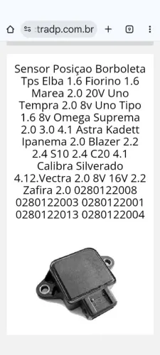 Sensor borboleta Marea, Tempra, blazer, omega, Vectra YAMAX 2001 