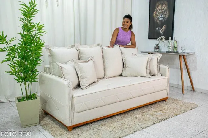 SOFÁ EM LINHO SUPER CONFORTÁVEL DESIGN ELEGANTE SURPREENDA-SE!! UWURU