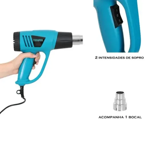 Soprador Térmico Pistola 2000w Ar Quente 2 Velocidades Tssaper - Fazemos Entregas