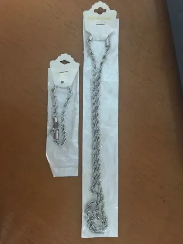 Conjunto de correntes de aço inoxidável colar e pulseira 