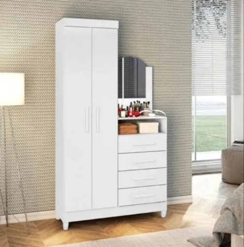 Guarda Roupa 2 Portas 4 Gavetas Espelho Novo Varios Modelos