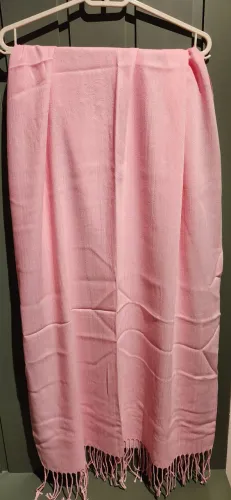 Cachecol de lãnzinha leve, rosa claro NOVO