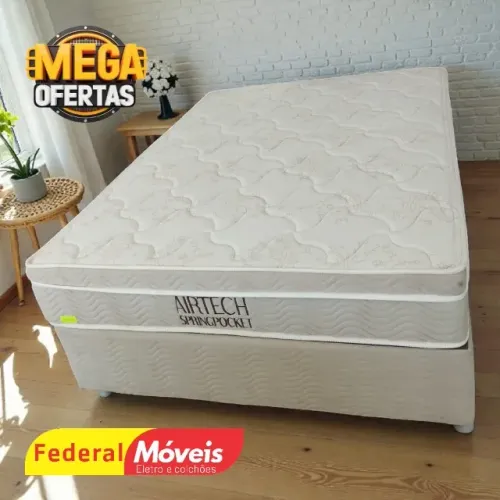 Cama Box Casal Padrão 1,38m Base e Colchão de 25cm de altura Ortobom MAIS VENDIDO