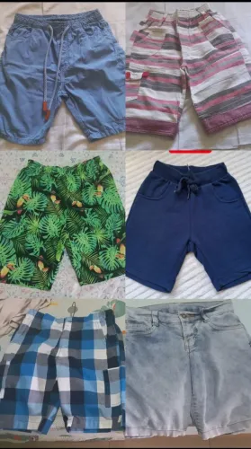 Lote com 13 bermudas infantis menino 4/6/8 anos