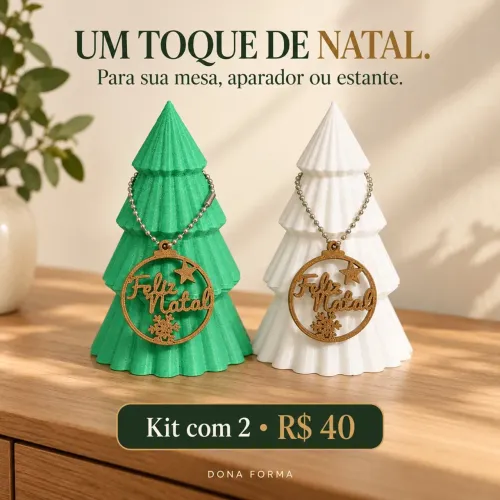 Kit 2 Árvores de Natal Decorativas com Pingentes - R$40