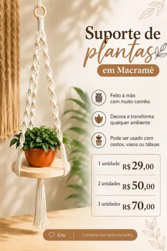 Suporte para plantas em Macramê