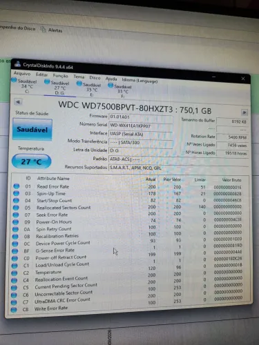 HD 750 GB WD Notebook 
