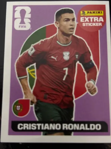 Figurinha Rara Cristiano Ronaldo Extra Sticker Lilás Copa 2026