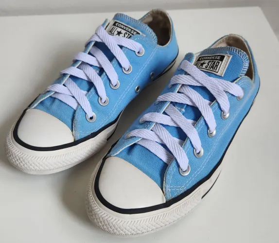 Tênis Converse All Star Azul Claro Cano Baixo 34 Clássico Original