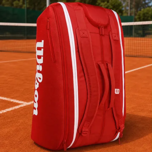  Raqueteira/ Bag Wilson Super Tour 15Pk Vermelha e Branca LACRADA/ NOVA 