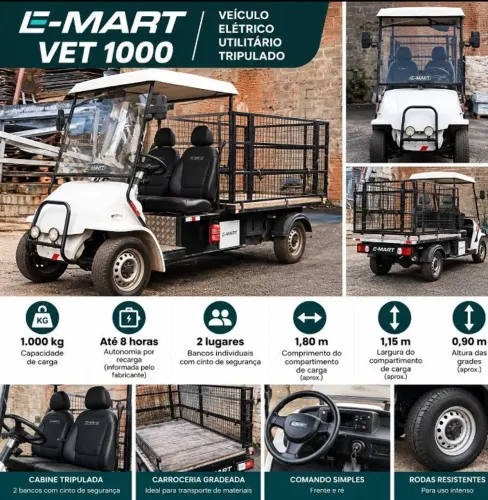 Veículo elétrico utilitário e-mart ver 1000