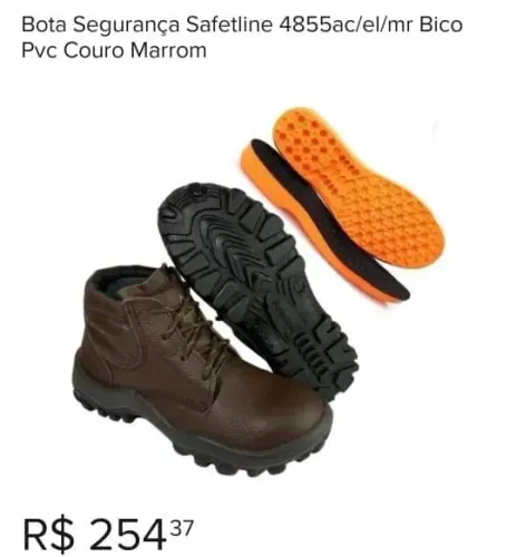 De 254 por 140,00!!!! Número 36 Bota/botina de segurança Safetline modelo 4855AC/EL/MR