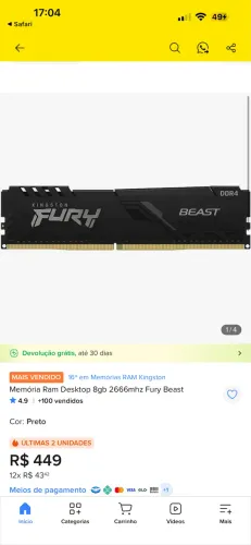 2 x memória 8GB 2666hz