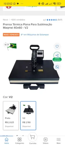 Prensa térmica plana para sublimação maqmei 40x60