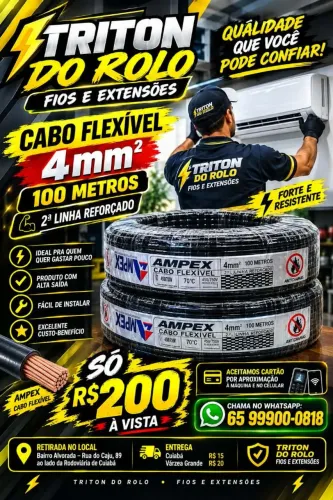Fio 4 mm Flexível 100 Metros