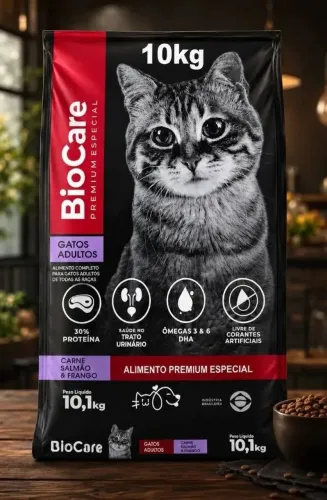 Ração gato Biocare 10kg com trato urinário.