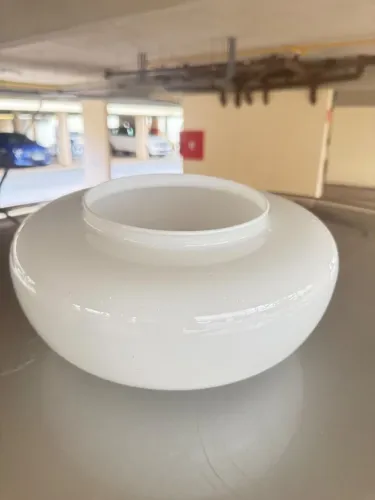 Globo Plafon Leitoso Cúpula de vidro branca para luminária.