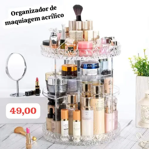 Organizador de maquiagem giratório 