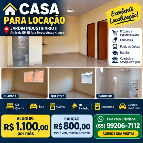 ALUGA-SE CASA - JARDIM INDUSTRIÁRIO II