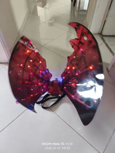 Asas Led Movimento Música Fantasia Fada Borboleta Halloween