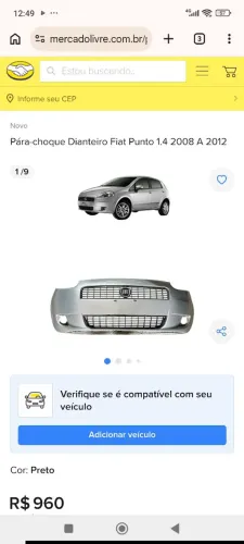 Vende para-choque Punto