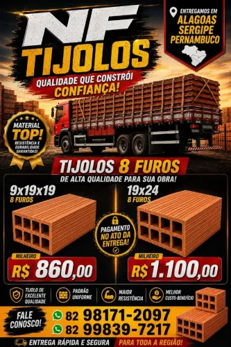 Tijolos Promocão PAGAMENTO NA ENTREGA (diretamente da fábrica)