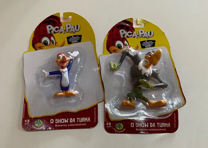 Bonecos Pica-Pau e Zeca Urubu Colecionáveis Lacrados - DTC