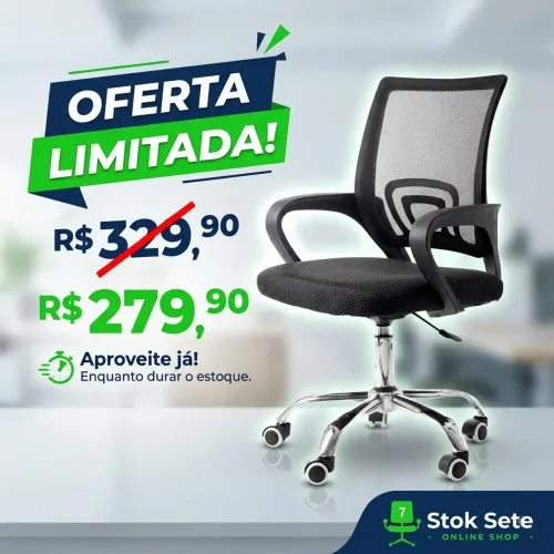 Cadeira de escritório ergonômica com rodinhas