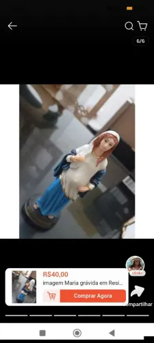 Imagem em resina Maria grávida