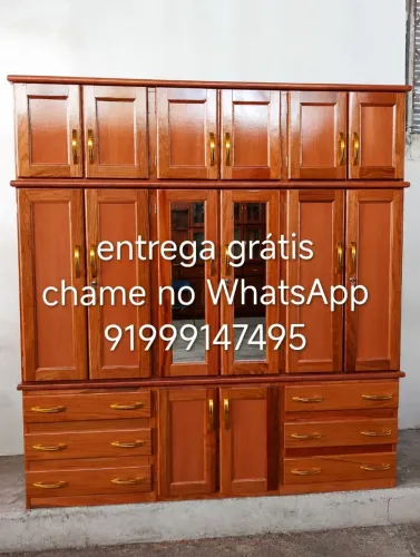 Guarda roupa de casal 6 portas espelhado frete grátis.