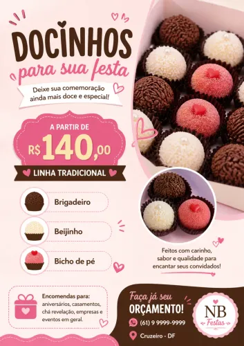 Doces para sua festa faça já sua encomenda