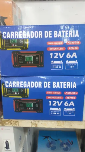 Carregador de Bateria Automotivo, Moto 12V 6A Digital